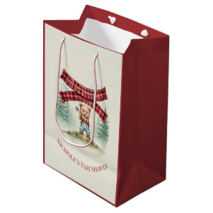 Little Lumberjack Is On The Way Boy Baby Shower Medium Gift Bag