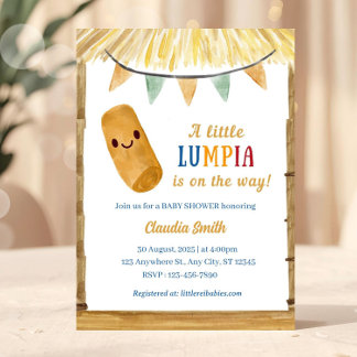 Little Lumpia On The Way Filipino Baby Shower  Invitation