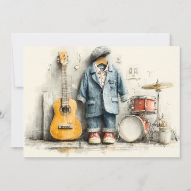 Little Maestro 1st Birthday Party Invitation (Front)