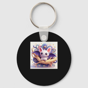 Little Magical Bat In Paradise Sticker Key Ring