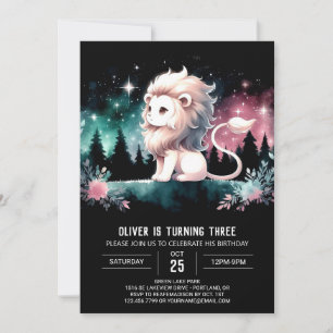 Little Magical Lion Birthday Invitation