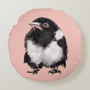 Little magpie  round cushion