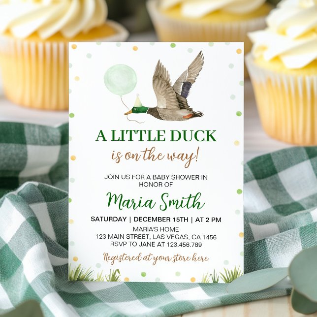 Little Mallard Duck Baby Shower Invitation (Creator Uploaded)