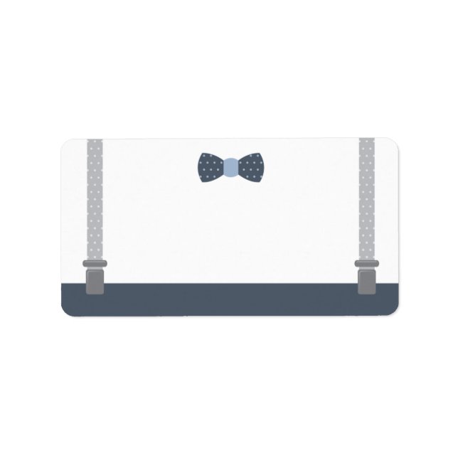 Little Man Address Label, Blue and Grey Label (Front)