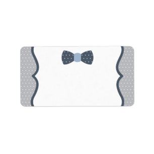Little Man Address Label, Blue and Grey Label