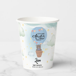 little man adventure awaits bear baby shower paper cups