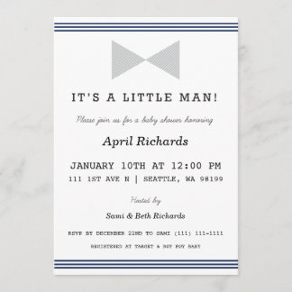Little Man Baby Shower Invitation