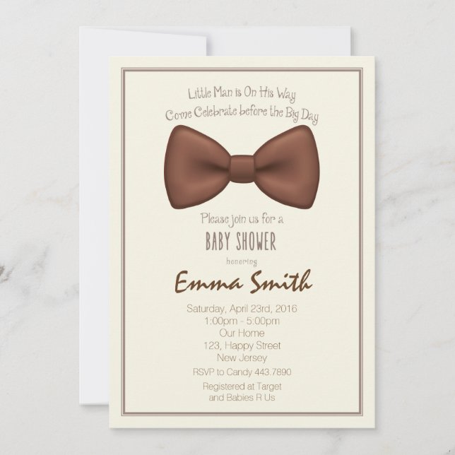 Little Man Baby Shower Invitation (Front)