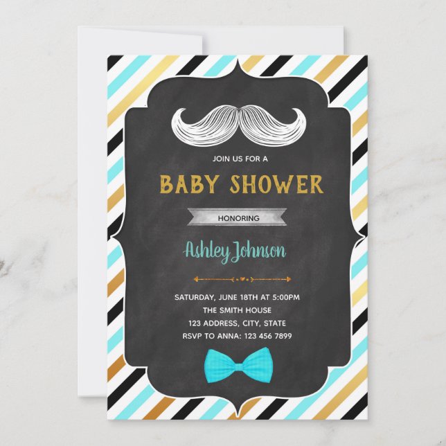 Little man baby shower  invitation (Front)