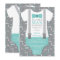 Little Man Baby Shower Invitation, Teal, Grey
