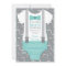 Little Man Baby Shower Invitation, Teal, Grey