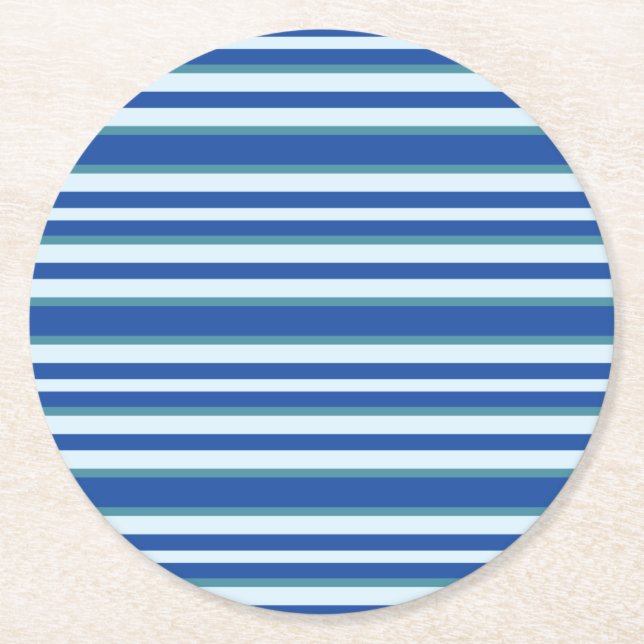 Little Man Birthday Party Round Paper Coaster (Front)