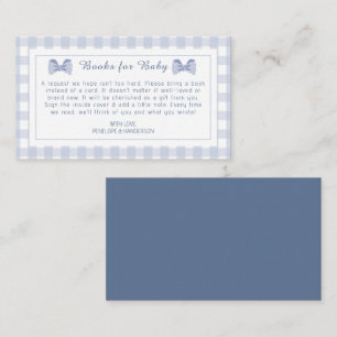 Little Man Blue bow tie baby shower Enclosure Card