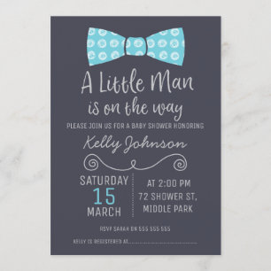 Little Man Bow Tie Baby Shower Invitation