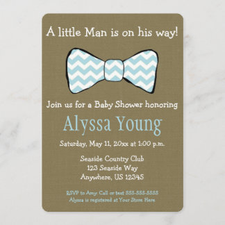 Little Man Bow Tie Baby Shower Invite