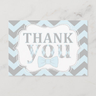 Little Man Bow-tie Chevron Print Thank You Card