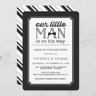 Little Man Bow Tie Classic Boy Baby Shower Invite
