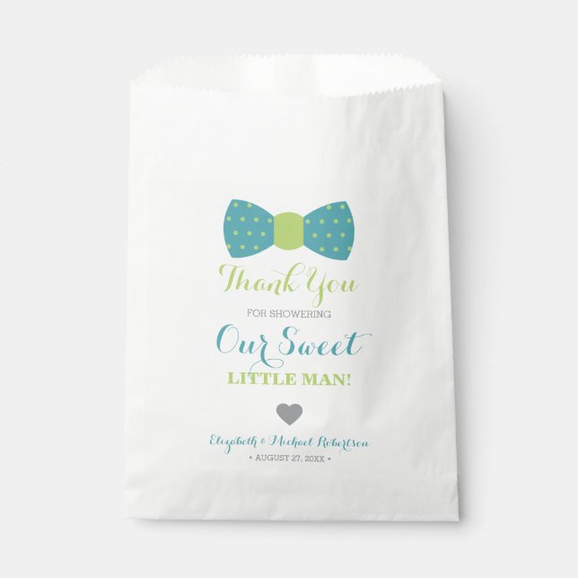 Little Man Bow Tie Favour Bag, Thank You Bag (Front)
