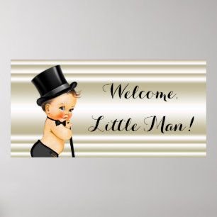 Little Man Boy Baby Shower Poster
