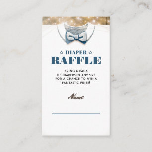 Little Man Boy Baby Shower Rustic Diaper Raffle Enclosure Card