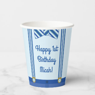 Little Man Boy's Kids 1st Birthday Party Paper Cups