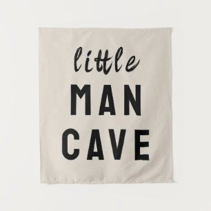 Little Man Cave Boy Room Tan Nursery Playroom Wall Tapestry