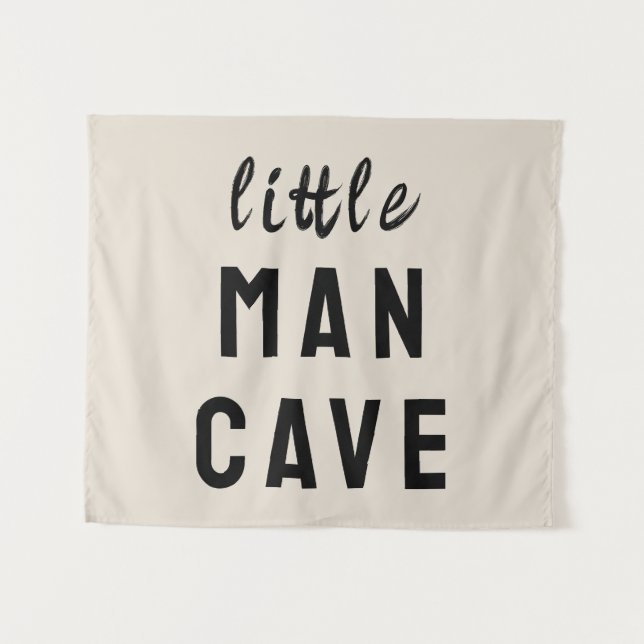 Little Man Cave Boy's Room Nursery Playroom Wall Tapestry (Front (Horizontal))