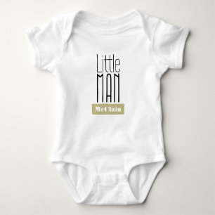 Little Man Custom Name Boys Bodysuit