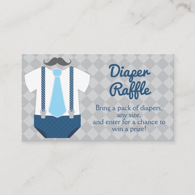 Little Man Diaper Raffle Baby Shower Enclosure Card (Front)