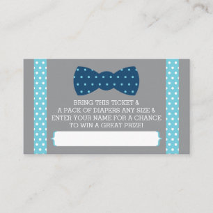 Little Man Diaper Raffle Ticket, Baby Blue, Navy Enclosure Card
