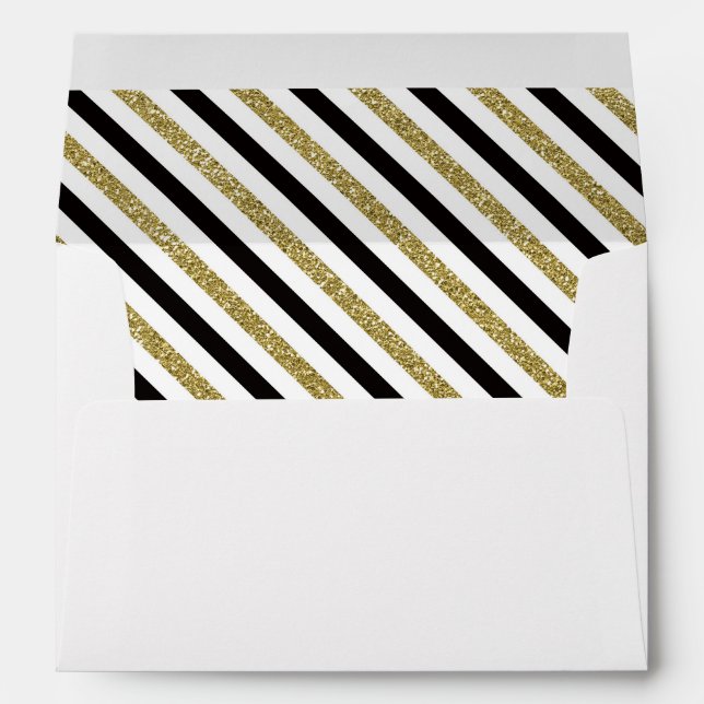 Little Man Envelope, Moustache, Black, Faux Glitte Envelope (Back (Bottom))