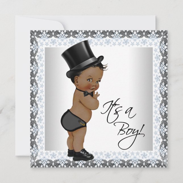 Little Man Ethnic Boy Baby Shower Invitation (Front)