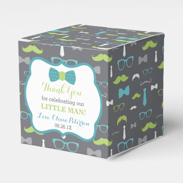 Little Man Favour Box, Baby Shower Favour Box (Front Side)