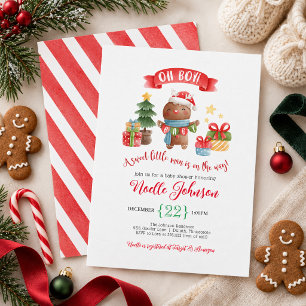 Little Man Gingerbread Baby Shower Invitation