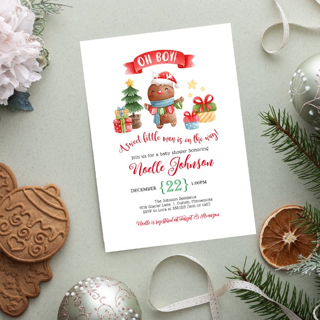 Little Man Gingerbread Baby Shower Invitation (Creator Uploaded)