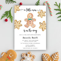 Little Man Gingerbread Man Christmas Baby Shower