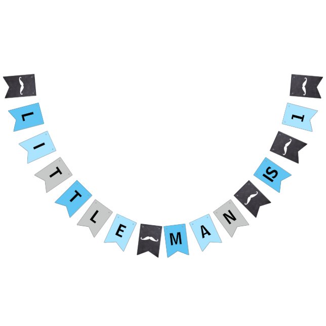 "LITTLE MAN IS 1" - FIRST BIRTHDAY -blue Bunting (All)