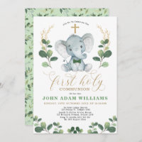 Little Man Jungle Elephant First Holy Communion