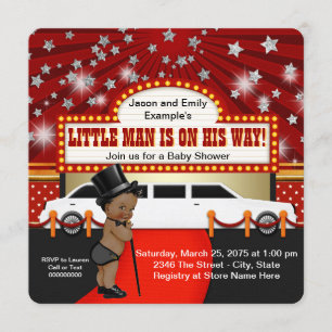 Little Man Limousine Movie Star Ethnic Baby Shower Invitation