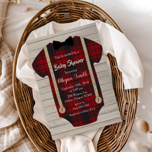 Little Man Lumberjack Boy Baby Shower Invitation
