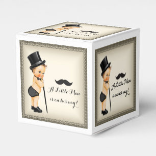 Little Man Moustache Baby Boy Shower Favour Box