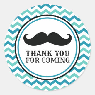 Little Man Moustache Baby Shower Stickers