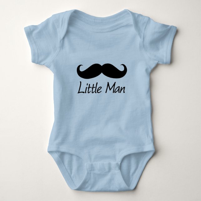 Little Man Moustache Boys Baby Bodysuit (Front)