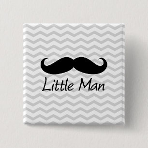 Little Man Moustache Chevron Cute Boys 15 Cm Square Badge