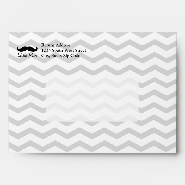 Little Man Moustache Chevron Cute Boys Envelopes (Front)