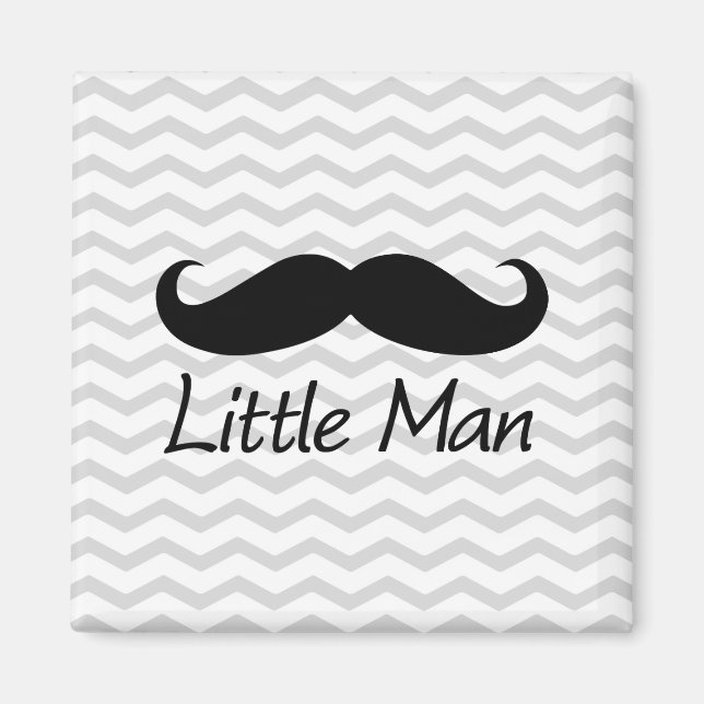Little Man Moustache Chevron Cute Boys Magnet (Front)
