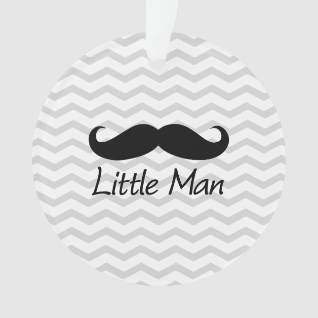 Little Man Moustache Chevron Cute Boys Ornament (Front)