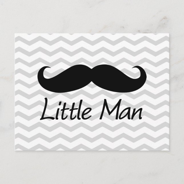 Little Man Moustache Chevron Cute Boys Postcard (Front)