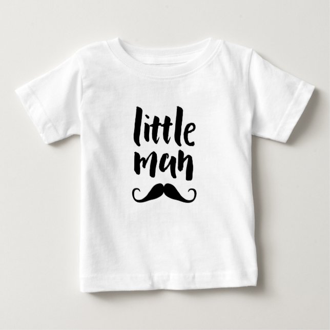 Little man moustache typography kids T-shirt (Front)