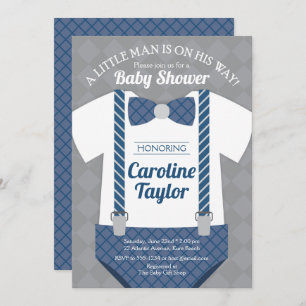 Little Man Outfit Baby Shower Invitation